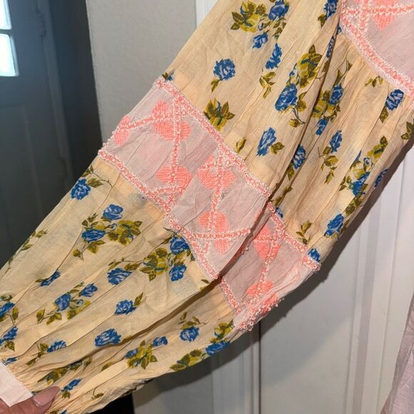 Free People Boho Pink and Floral Tunic Top - Picture 8 of 9